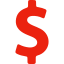 A red dollar sign is shown on the screen.